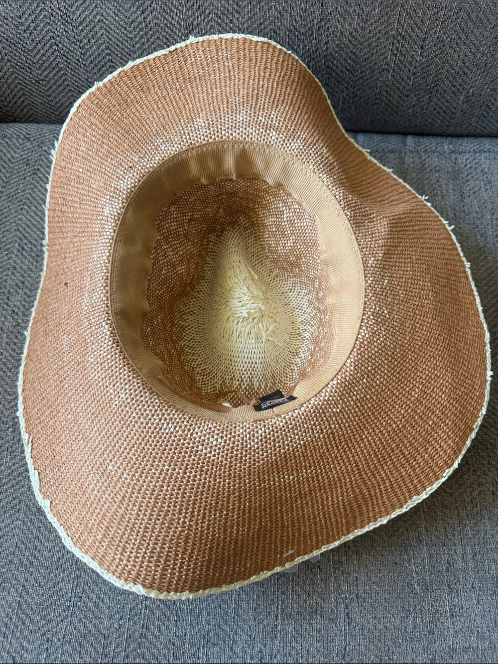 Madden NYC by Steve Madden Ombre Straw Hat with Chain Detail. Adjustable. OS